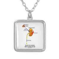 Now You Know Why I Have To Go (Diuresis) Square Pendant Necklace