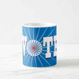 NowPower Get Out The VOTE Mug, blue mug
