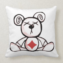 Noxious Teddies - Card Suit Bear - Diamonds Pillows