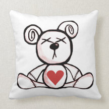 Noxious Teddies - Card Suit Bear - Hearts Pillows