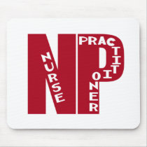 NP Big Red NURSE PRACTITIONER mousepads