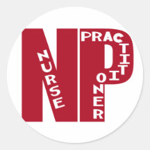 NP Big Red NURSE PRACTITIONER Stickers