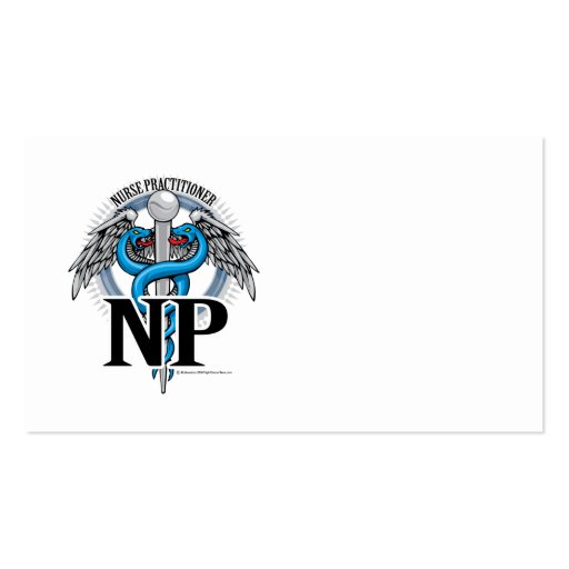 NP Blue Caduceus Business Cards
