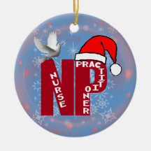 NP CHRISTMAS ORNAMENT SANTA HAT NURSE PRACTIONER