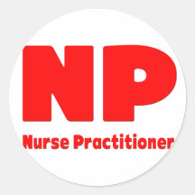 NP Nurse Practitioner red Sticker