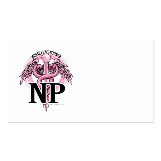 NP PINK Caduceus Business Card Template (front side)