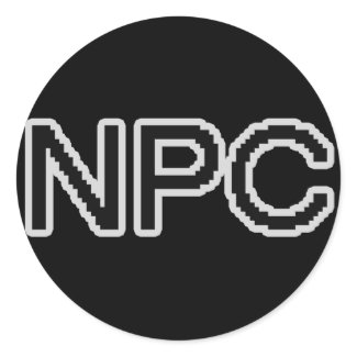 NPC - Non-Playable Character (gamer gear) sticker