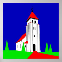Nr. Bjert Kirke - North Bjert Church Poster