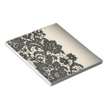 ntage black Lace beige Paris Fashion Scratch Pad