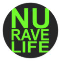 NU rave life Save the Rave girls bright green rave stickers