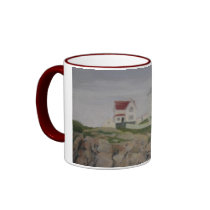 Nubble Light in Fog mugs
