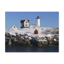 Nubble Lighthouse in Winter postcards by loving4021 Nubble Lighthouse in Winter postcards