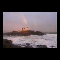 Nubble Lighthouse Rainbow after Storm posters