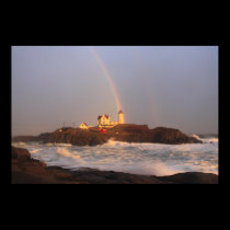 Nubble Lighthouse Rainbow after Storm posters
