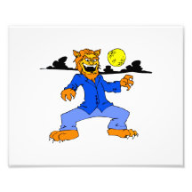 Nube azul de la luna del juego del hombre lobo arte fotografico