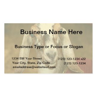 Nubian Dairy Goat Doe White Stripe Caprine Business Card