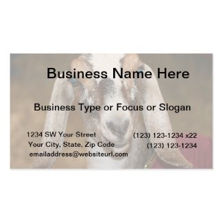 Nubian Dairy Goat Doe White Stripe Caprine Business Card