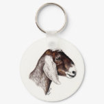 "Nubian Goat" Animal Art Keychain