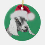 Nubian Goat Santa Hat Christmas Ornament ornaments