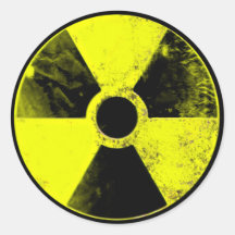 nuclear sign round sticker