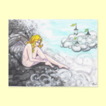 Nude Angel on Storm Cloud Fantasy Art Postcards