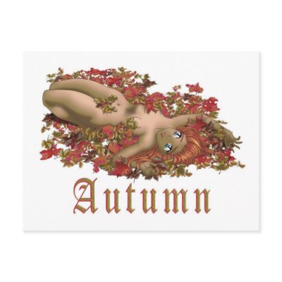 NUDE AUTUMN NYMPH POST CARDS by nassosvakalis