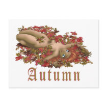 NUDE AUTUMN NYMPH postcards