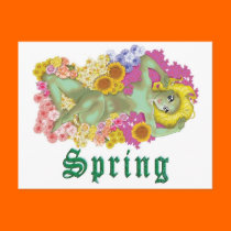 NUDE SPRING NYMPH postcards