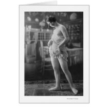 Nude Woman French Art Nouveau Lingerie Greeting Card