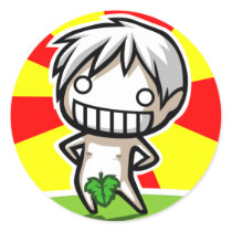 Nudey Narugi Sunrise Sticker (zoomed in)