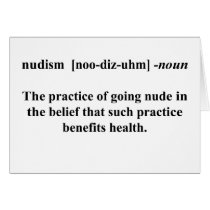 Nudism Definition Cards