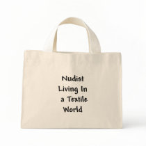 Nudist Living in a Textile World Canvas Bags