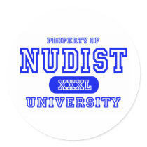 Nudist University Round Stickers
