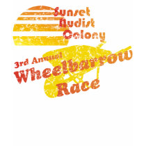 Nudist Wheelbarrow Race Distress Tshirts