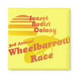 Nudist Wheelbarrow Race magnets