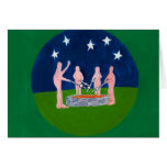nudists at campfire cards