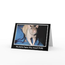 Nudists have the most fun! - rat greeting card
