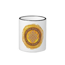 Nudo sin fin del mantra tibetano taza