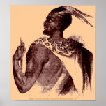 Nuer Chief -1850-Ethiopian African in battle posters