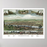 Nueva Brighton, mapa panorámico del PA - 1883 Poster