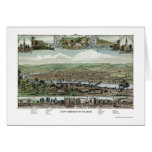 Nueva Brighton, mapa panorámico del PA - 1883 Tarjetas