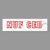 NUF CED bumper stickers