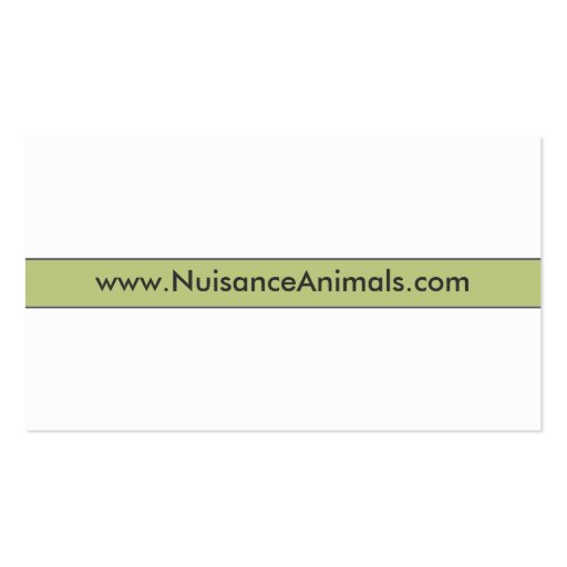 Nuisance Animal Trapper Business Cards (back side)