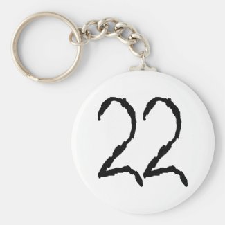 Number22 Basic Round Button Keychain