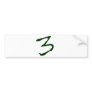 Number3 Bumper Stickers