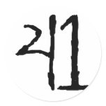 Number41 Round Stickers