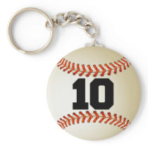 Number 10 Baseball Keychain