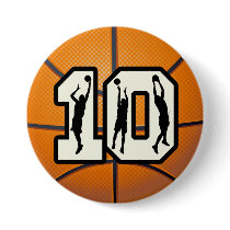 Number 10 Basketball and Players Pins