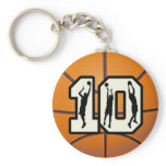 Number 10 Basketball and Players Keychains