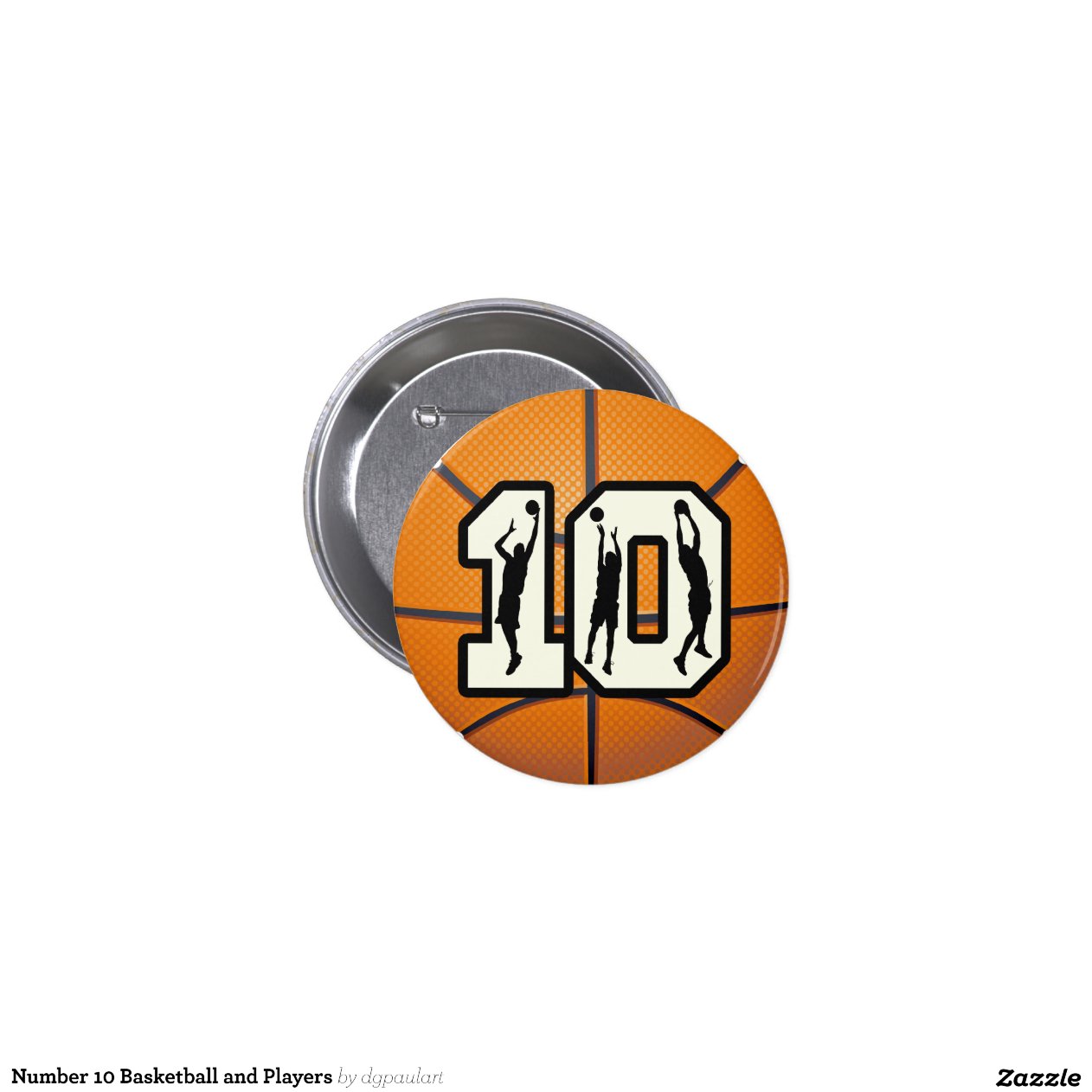 Number 10 Basketball and Players Pins | Zazzle
